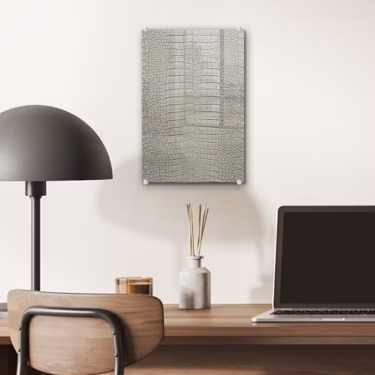 Glas schilderij - Krokodillenleer - Schubben - Groen — 7