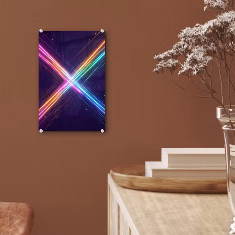 Glas schilderij - Kruisen - Lasterstralen - Neon — 6
