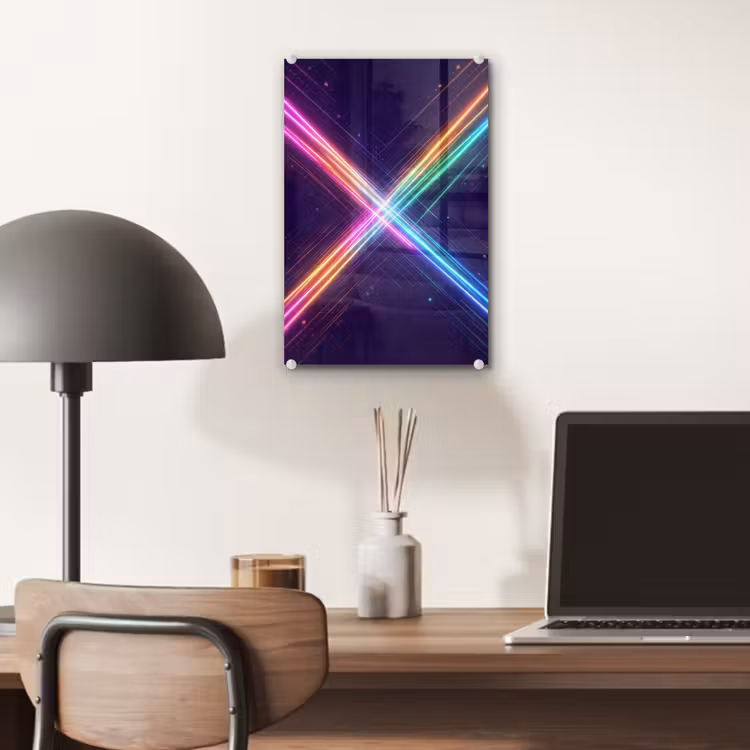 Glas schilderij - Kruisen - Lasterstralen - Neon — 7