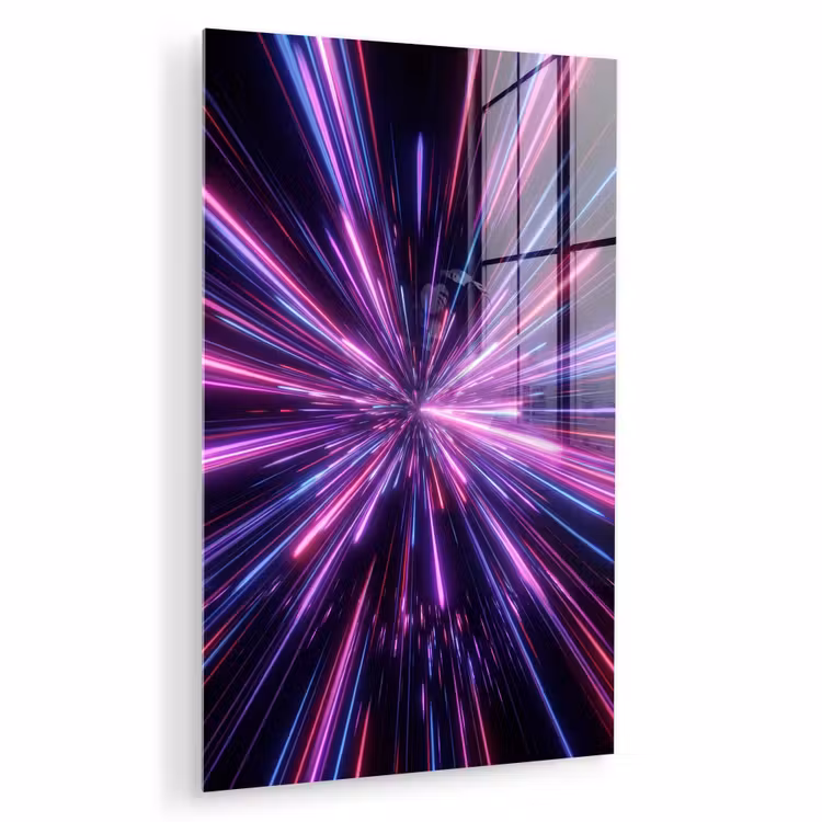 Glas schilderij - Lichtsnelheid - Ruimte - Roze - Paars — 1