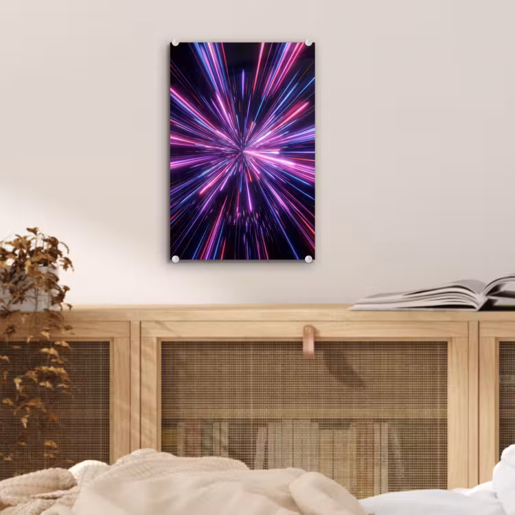 Glas schilderij - Lichtsnelheid - Ruimte - Roze - Paars — 5