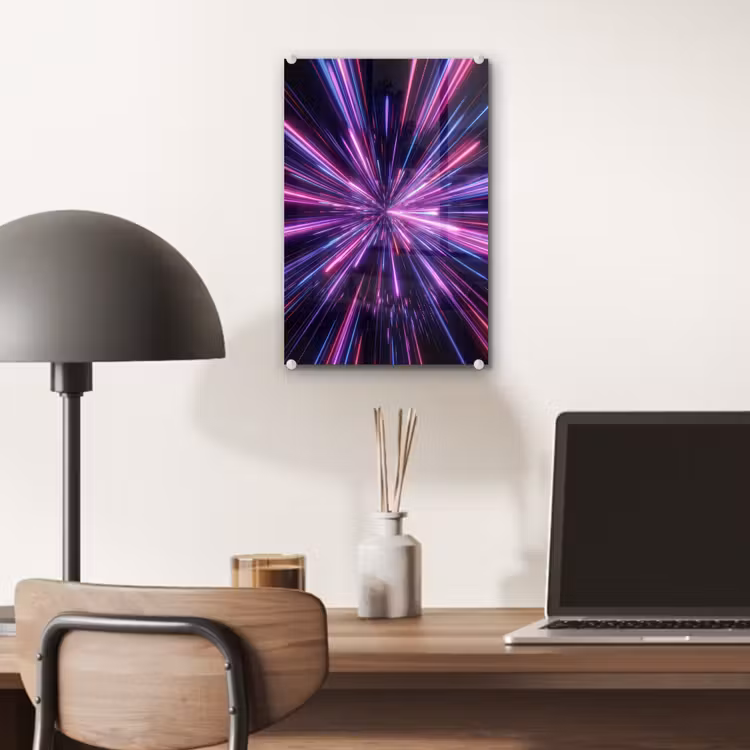 Glas schilderij - Lichtsnelheid - Ruimte - Roze - Paars — 7