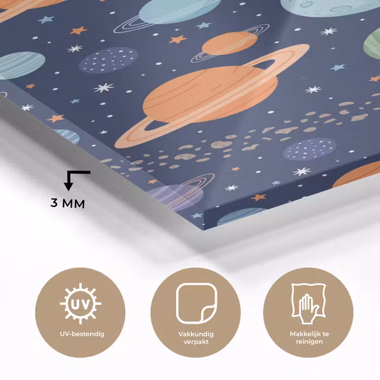 Glas schilderij - Ruimte - Planeten - Kleurrijk — 3