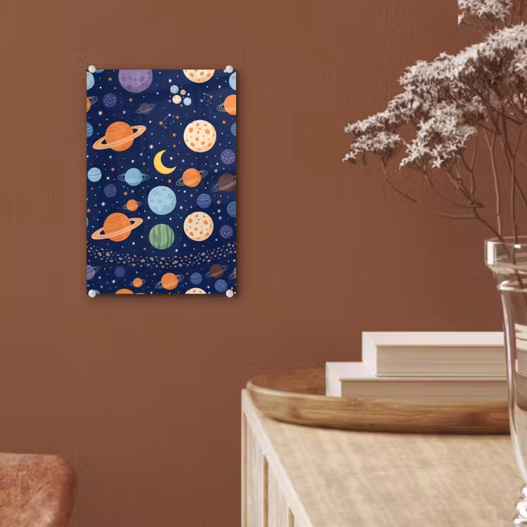 Glas schilderij - Ruimte - Planeten - Kleurrijk — 6