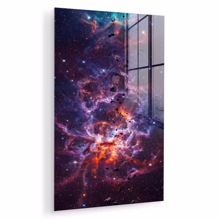 Glas schilderij - Space - Stars - Abstract - Colorful — 1