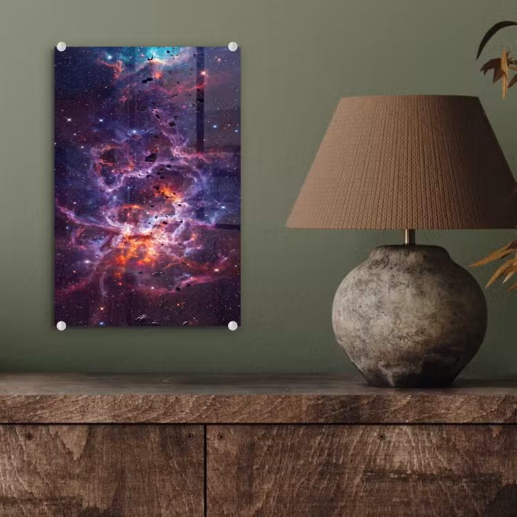 Glas schilderij - Space - Stars - Abstract - Colorful — 4