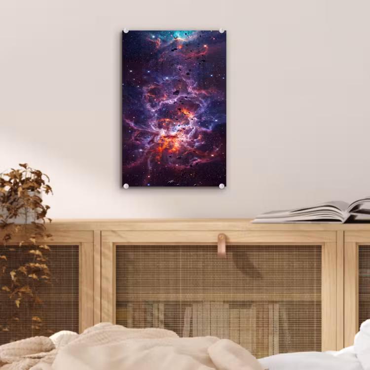 Glas schilderij - Space - Stars - Abstract - Colorful — 5