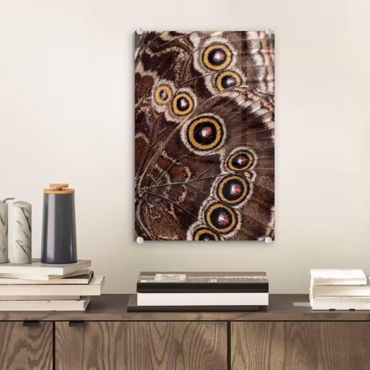 Glas schilderij - Vlinder - Vleugel - Abstract — 2