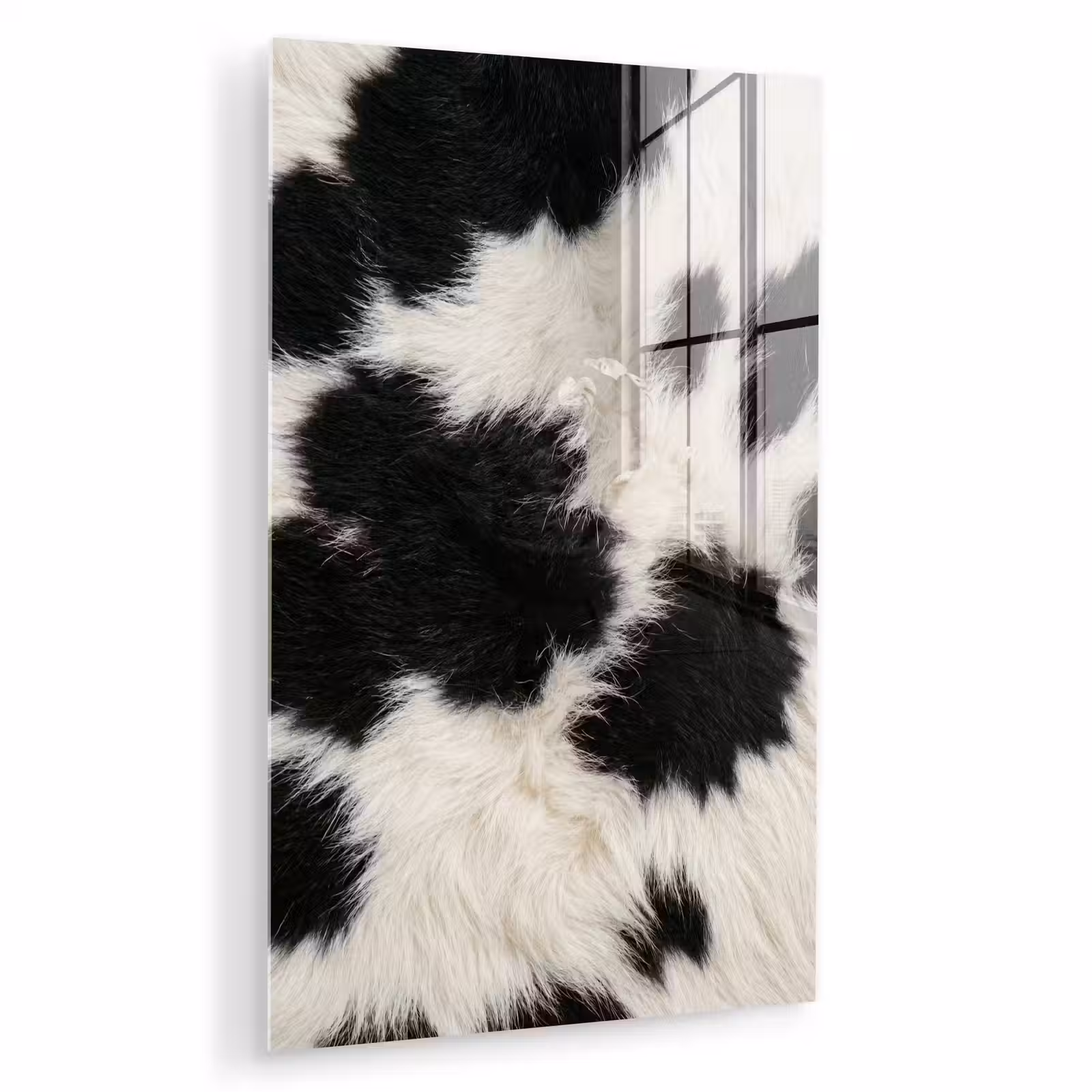 Glas schilderij - Bont - Textuur - Zwart - Wit — 1