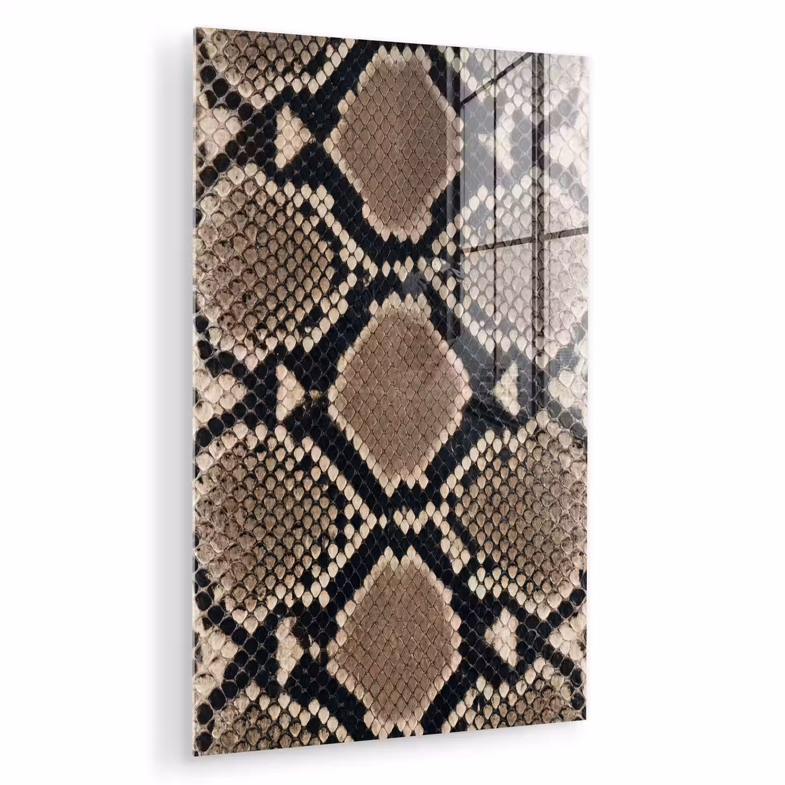 Glas schilderij - Slangenprint - Python - Bruin — 1