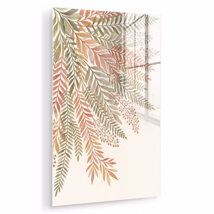 Glas schilderij - Botanisch - Aquarel - Kleurrijk — 1