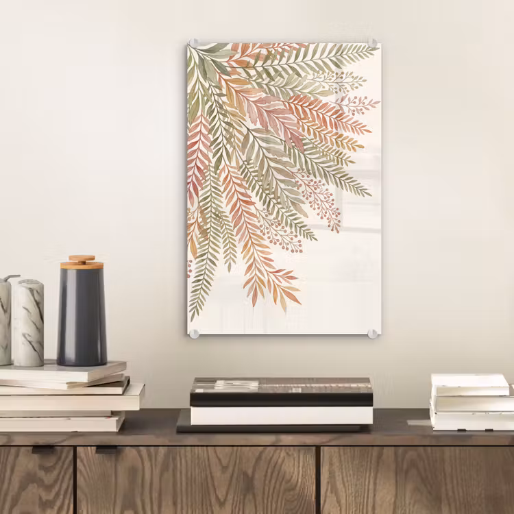 Glas schilderij - Botanisch - Aquarel - Kleurrijk — 2