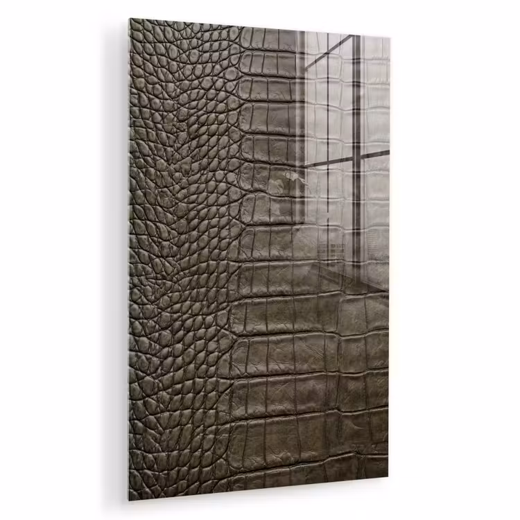 Glas schilderij - Krokodillenleer - Structuur - Groen — 1