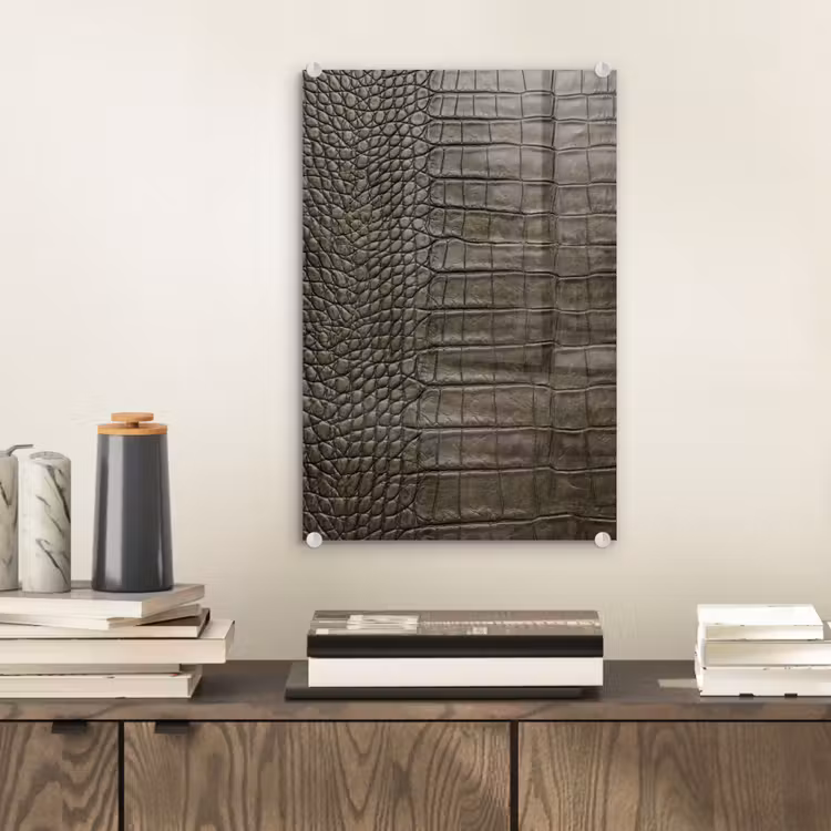 Glas schilderij - Krokodillenleer - Structuur - Groen — 2
