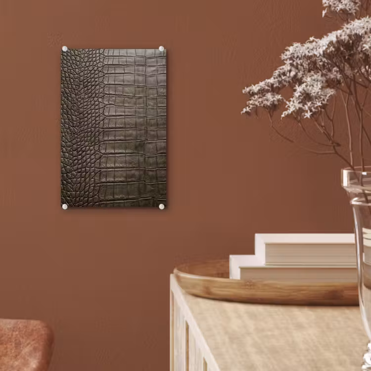 Glas schilderij - Krokodillenleer - Structuur - Groen — 6