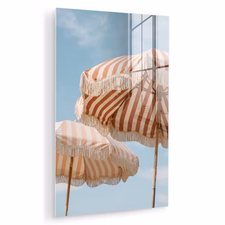 Glas schilderij - Parasol - Lucht - Rood — 1