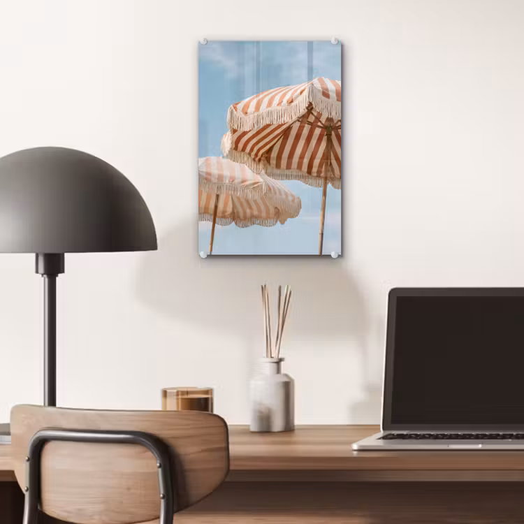Glas schilderij - Parasol - Lucht - Rood — 7