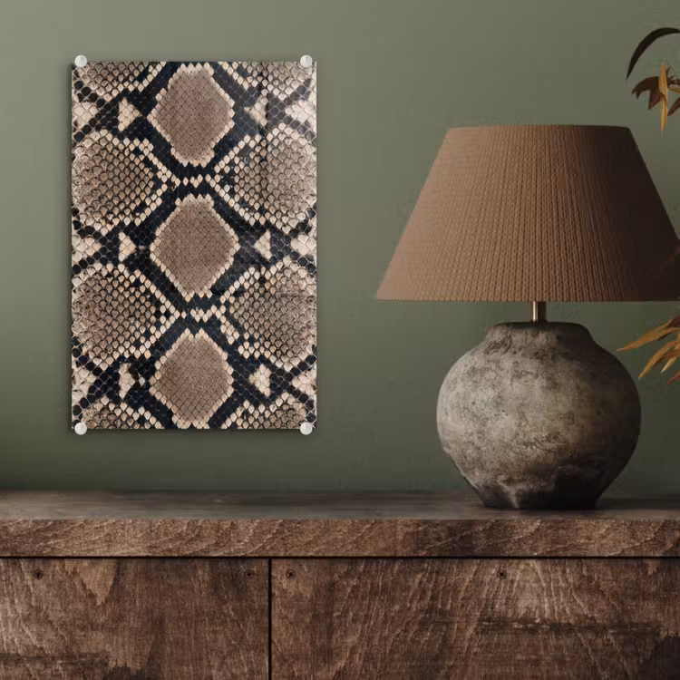 Glas schilderij - Slangenprint - Python - Bruin — 4