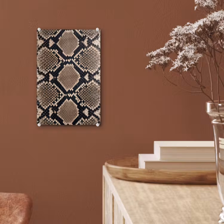 Glas schilderij - Slangenprint - Python - Bruin — 6