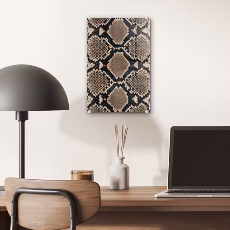 Glas schilderij - Slangenprint - Python - Bruin — 7