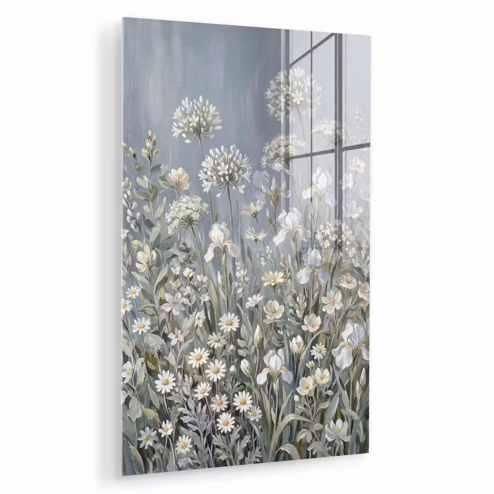 Glas schilderij - Bloemen - Botanisch - Blauw — 1