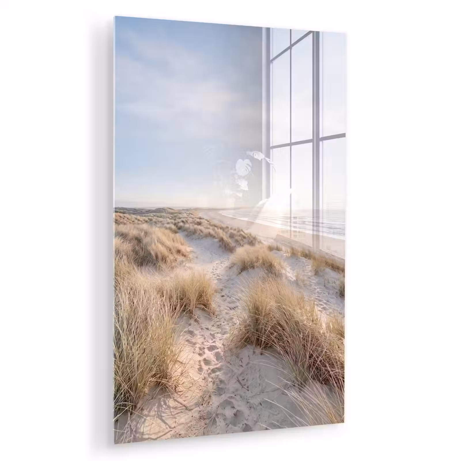 Glas schilderij - Duinen - Strand - Beige — 1
