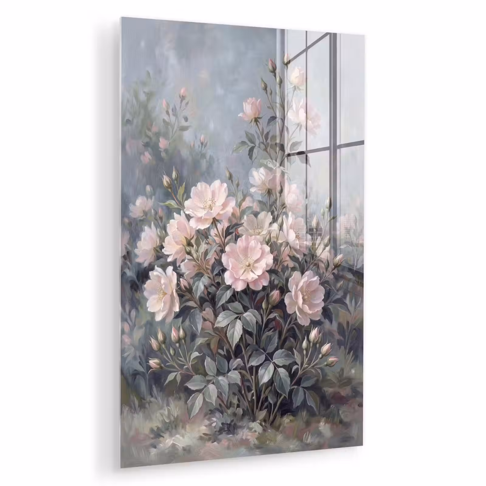 Glas schilderij - Rozen - Illustratie - Roze — 1