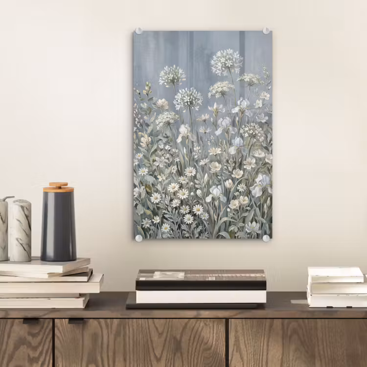 Glas schilderij - Bloemen - Botanisch - Blauw — 2