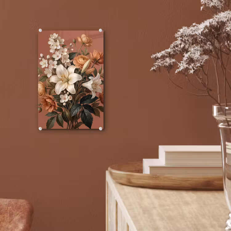 Glas schilderij - Boeket - Retro - Kleurrijk — 6