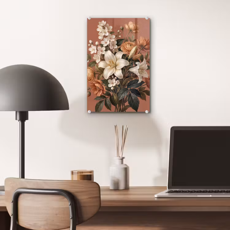 Glas schilderij - Boeket - Retro - Kleurrijk — 7
