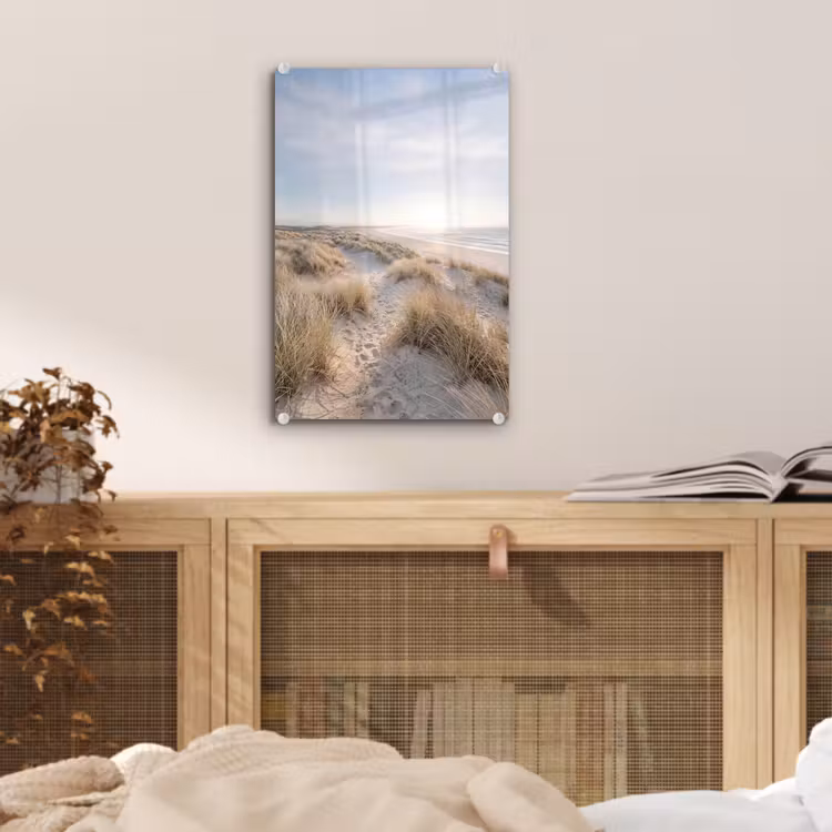Glas schilderij - Duinen - Strand - Beige — 5