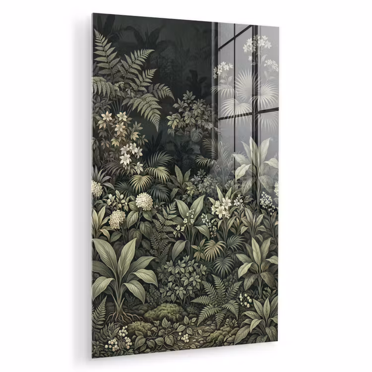 Glas schilderij - Jungle - Bladeren - Botanisch - Groen — 1