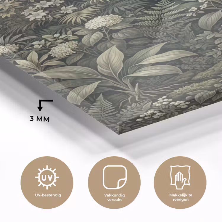 Glas schilderij - Jungle - Bladeren - Botanisch - Groen — 3