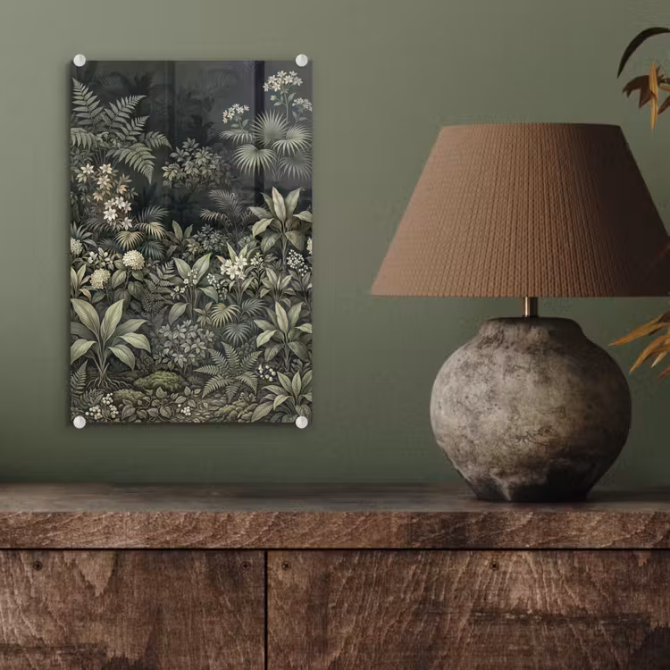 Glas schilderij - Jungle - Bladeren - Botanisch - Groen — 4