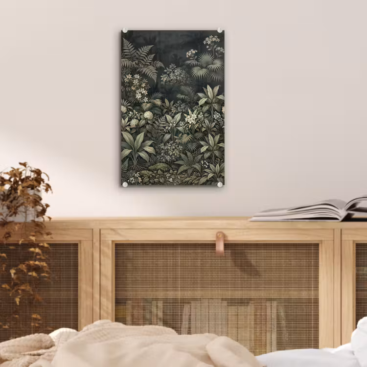 Glas schilderij - Jungle - Bladeren - Botanisch - Groen — 5