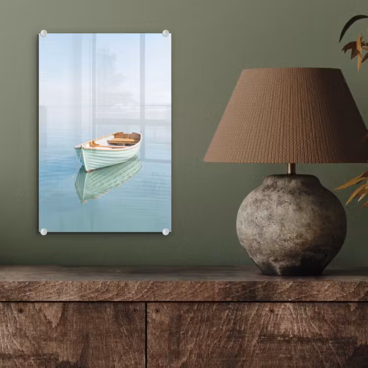 Glas schilderij - Minimalistisch - Boot - Zee — 4
