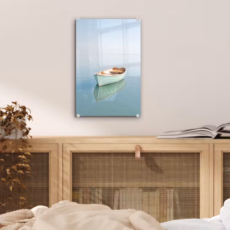 Glas schilderij - Minimalistisch - Boot - Zee — 5
