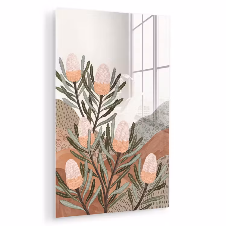 Glas schilderij - Modern - Heuvels - Terracotta — 1