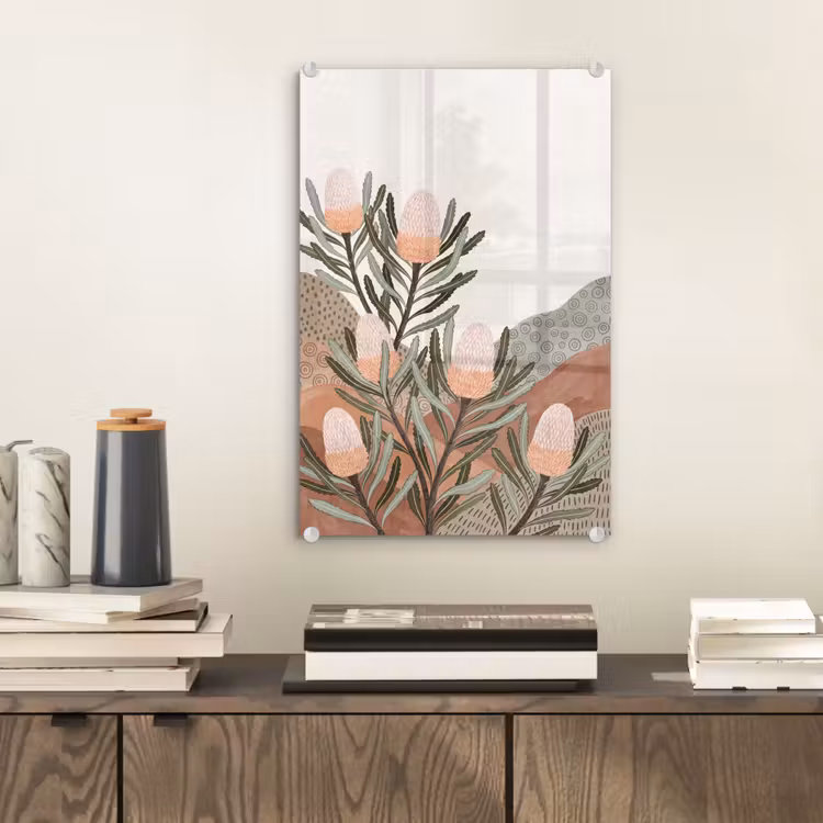Glas schilderij - Modern - Heuvels - Terracotta — 2