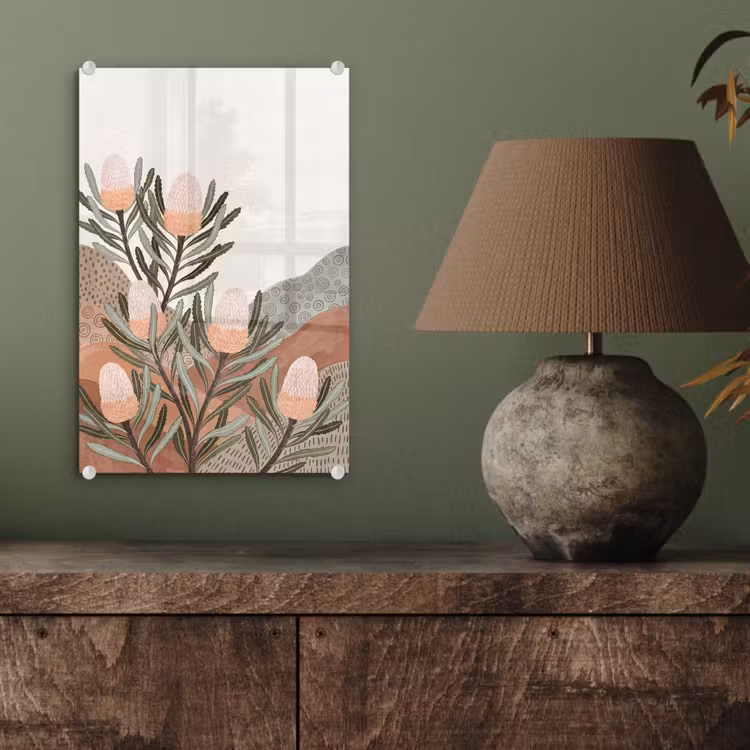 Glas schilderij - Modern - Heuvels - Terracotta — 4