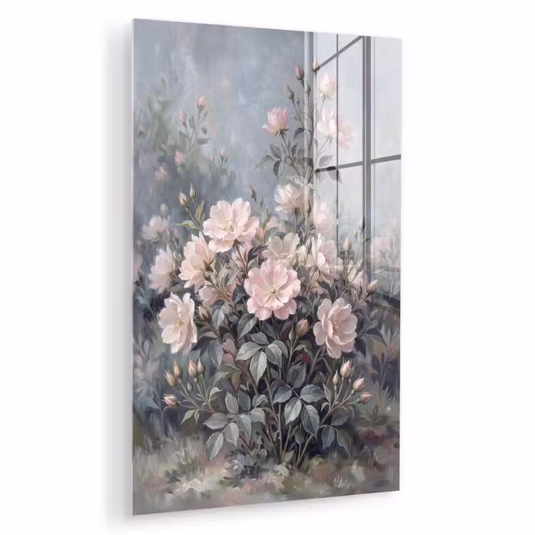 Glas schilderij - Rozen - Illustratie - Roze — 1