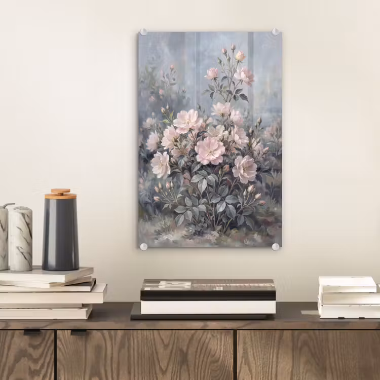 Glas schilderij - Rozen - Illustratie - Roze — 2
