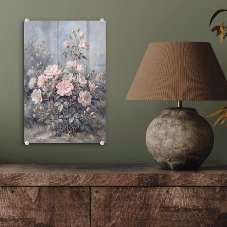 Glas schilderij - Rozen - Illustratie - Roze — 4