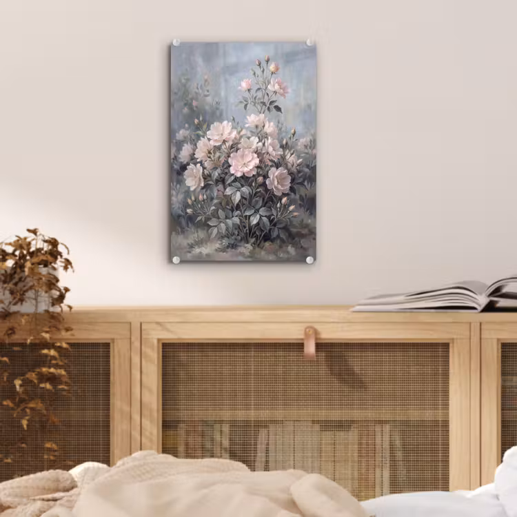 Glas schilderij - Rozen - Illustratie - Roze — 5