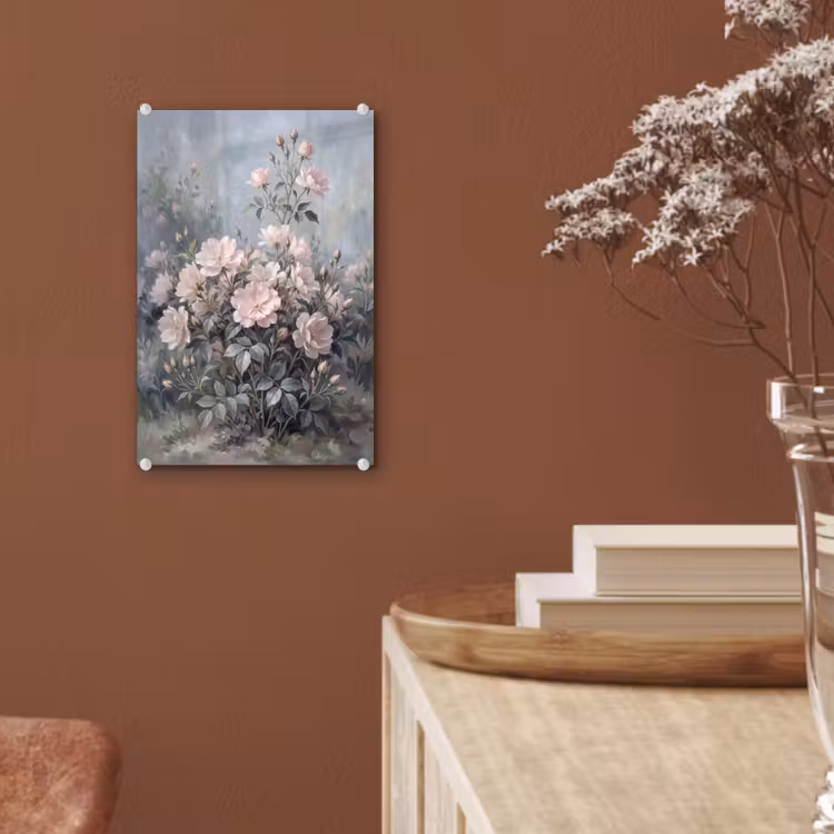 Glas schilderij - Rozen - Illustratie - Roze — 6