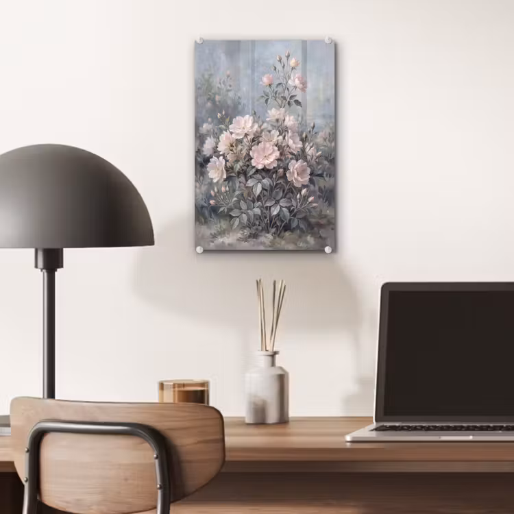 Glas schilderij - Rozen - Illustratie - Roze — 7