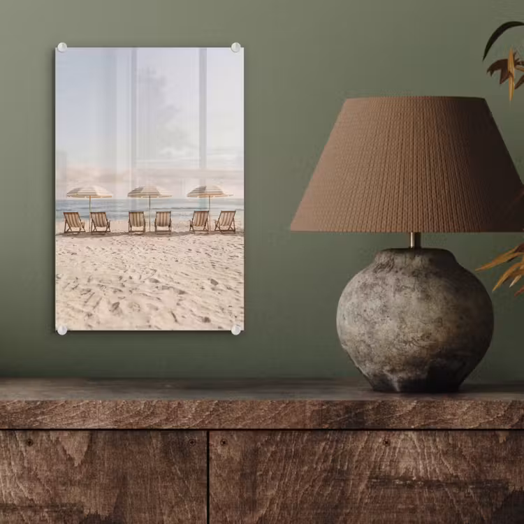 Glas schilderij - Strand - Stoelen - Parasol — 4