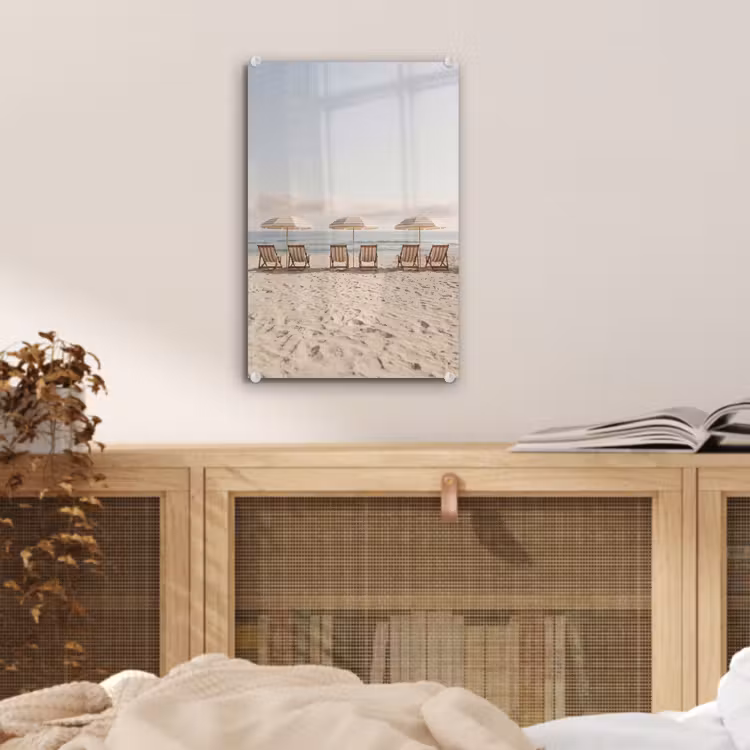 Glas schilderij - Strand - Stoelen - Parasol — 5
