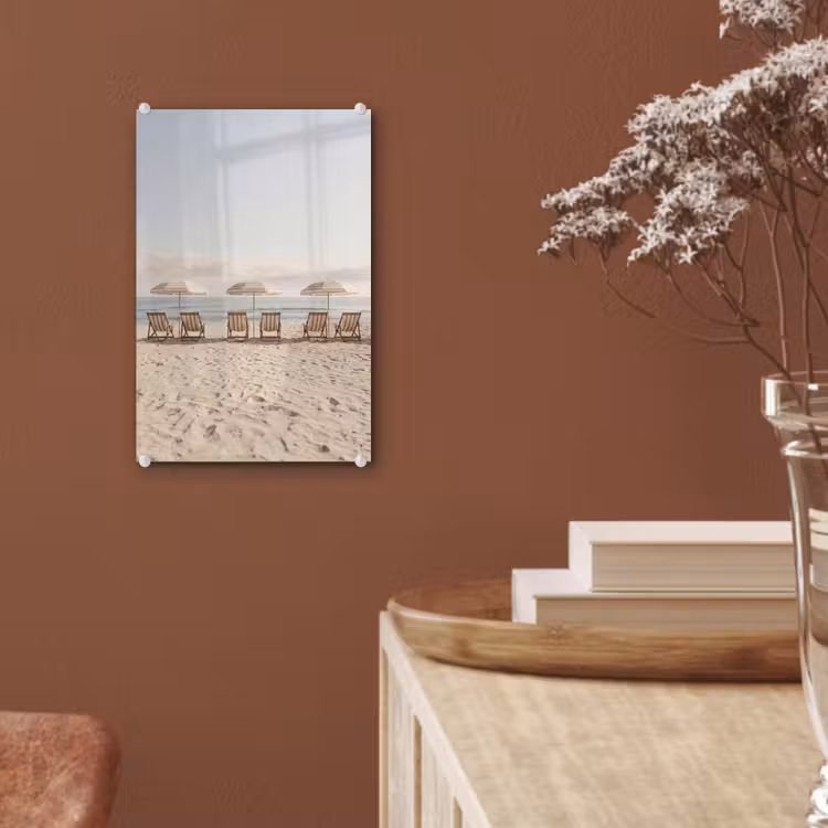 Glas schilderij - Strand - Stoelen - Parasol — 6