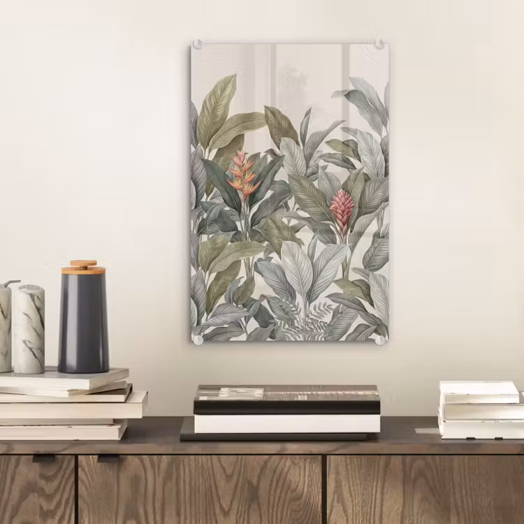 Glas schilderij - Tropisch - Planten - Modern - Groen — 2
